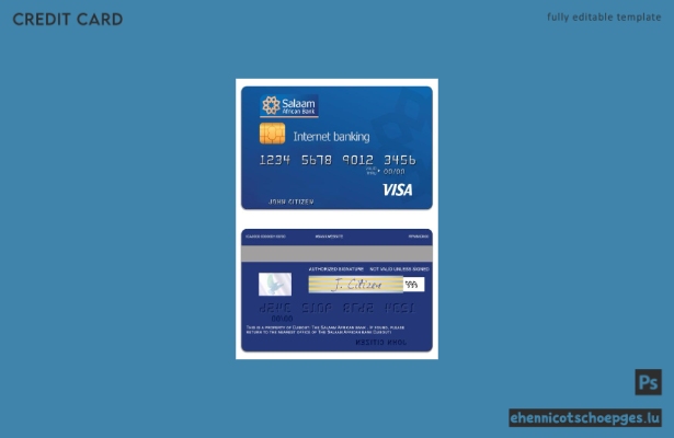 Dschibuti, The Salaam African Bank Visa Prepaid-Internetkarte – Beispielvorschau